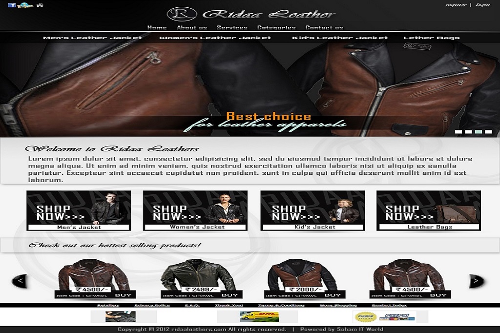 Ridaa Leather Website